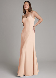 Azazie Nyla Bridesmaid Dresses English Rose A-Line Square Neckline Chiffon Dress image4