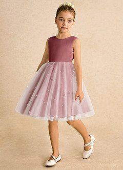 Azazie Esme Robe Demoiselle D'honneur Fillette Robe Princesse en Tulle Arc Améthyste image5