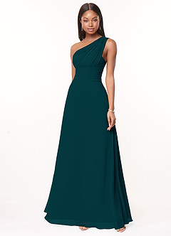 Azazie Ashley Brautjungfernkleider A-Linie Gestreift Chiffon Kleid Kiefer image1