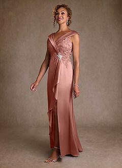 Azazie Santa Monica Klänningar till brudens mor Klänning A-Line i Spets Rosett image4