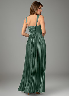 Azazie Avenelle Robes de demoiselle d'honneur Robe Trapèze en Satin extensible Corset Eucalyptus image2