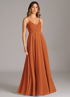 Azazie Amani Suknie dla druhen Linia A Pofałdowany Szyfon Do ziemi Sukienka image5