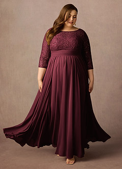 Azazie Carmena Klänningar till brudens mor Klä A-Line i Chiffong Paljetter Cabernet image6