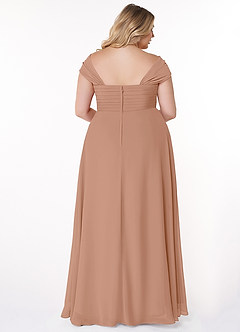 Azazie Kaitlynn Bridesmaid Dresses Champagne Rose Empire Ruched Chiffon Convertible Dress image11