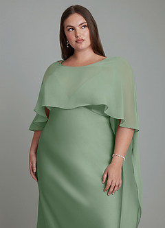 Azazie Stefania Brautjungfernkleider A-Linie Stretch-Satin Kleid Matcha image14