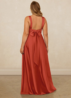 Christian Siriano Bridal for Azazie 1001 Bridesmaid Dresses Rust A-Line Sweetheart Neckline Stretch Satin Dress image12