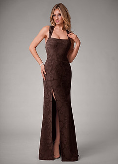 Azazie Luci Bridesmaid Dresses Ganache Mermaid Pleated Floral Burnout Convertible Dress image6
