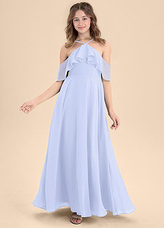 Azazie Tessabelle Junior Jurk van Chiffon met A-Lijn Off the Shoulder Lavendel image6