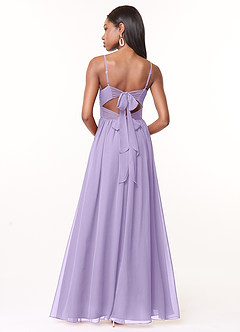 Azazie Zeya Bridesmaid Dresses Lilac A-Line V-Neck Pleated Chiffon Dress image3