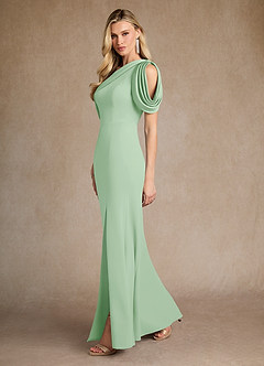 Azazie Paris vestidos de madre de la novia Vestido de Salvia Polvorienta de Crepé elástico de Sirena con Plisado image2