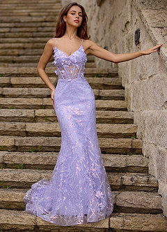 Blazing Purple Glitter Prom Dress image6