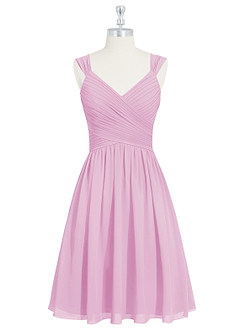 Azazie Angie Brautjungfernkleider A-Linie Korsett Chiffon Kleid Bonbonrosa image7