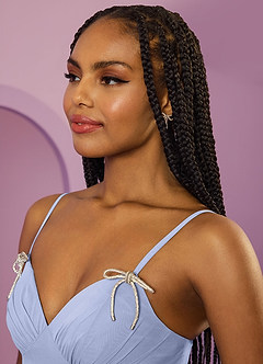 Barbie ♥ Azazie Jurken voor bruidsmeisjes Jurk van Chiffon met A-Lijn met Zakken Lavendel image10