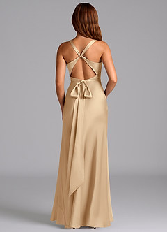 Azazie Hati Brudtärnklänningar Klä av Sjöjungfru i Stretch Satin Champagne image7