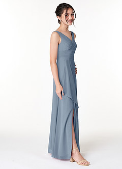 Azazie Kori Junior Twilight A-Line Ruched Chiffon Dress image3