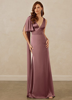 Christian Siriano Bridal for Azazie 1011 Bridesmaid Dresses Vintage Mauve Mermaid Bow Stretch Satin Dress image5