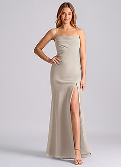 Azazie Grata Brudtärnklänningar Klä av Sjöjungfru i Chiffong Plisserad Frost image6