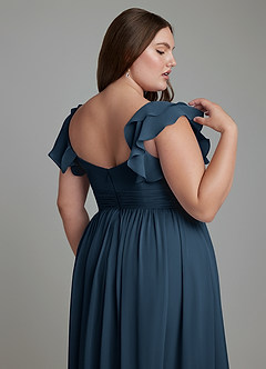 Azazie Anaya Bridesmaid Dresses Dark Navy A-Line Sweetheart Neckline Chiffon Dress image9