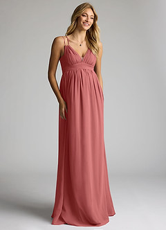 Azazie Emree Abiti da damigella d'onore premaman Abito A-Line Chiffon Floor-Length image3