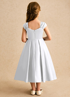 Azazie Yosemite Jurken voor bloemenmeisjes Baljurk Jurk van Mat Satijn Sweetheart Halslijn Wit image2