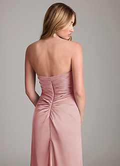 Azazie Lucille Bridesmaid Dresses Dusty Rose Mermaid Strapless Stretch Satin Convertible Dress image7