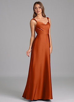 Azazie Beatrice 신부 들러리 드레스 A라인 스윗하트 네크라인 스트레치 새틴 바닥 길이 드레스 image5