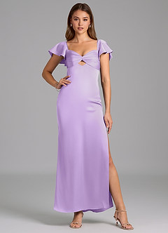 Azazie Demia 신부 들러리 드레스 쉬스 스윗하트 네크라인 스트레치 새틴 발목 길이 드레스 image5