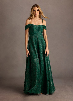 Saphirra Emerald Off Shoulder Gown image3