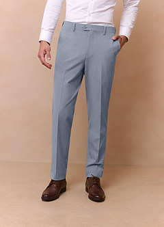 front Savile Light Blue Wool Blend Dress Pants