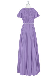 Azazie Kara Modest Bridesmaid Dresses A-Line Pleated Chiffon Floor-Length Dress image8