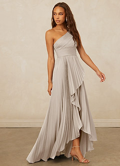 Christian Siriano Bridal for Azazie 1008 Bridesmaid Dresses Frost A-Line One Shoulder Stretch Satin Dress image4