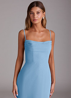 Azazie Saige Bridesmaid Dresses Powder Blue A-Line Off the Shoulder Chiffon Convertible Dress image2