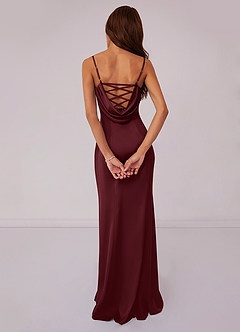 Barbie ♥ Azazie Bridesmaid Dresses Cabernet Mermaid Corset Stretch Satin Dress image2
