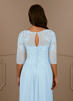 Azazie Harriet Mother of the Bride Dresses Sky Blue A-Line Scoop lace Mesh Dress image6