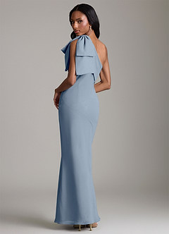 Azazie Yuanna Bridesmaid Dresses Twilight Mermaid One Shoulder Chiffon Dress image2