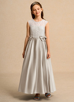 Azazie Candy Girl Flower Girl Klänningar Klä Balklänning i Matt satäng Rosett image6