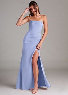 Azazie Leonis Bridesmaid Dresses Lavender Sheath Strapless Chiffon Convertible Dress image1