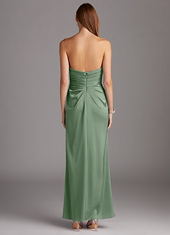 Azazie Lexie Bridesmaid Dresses Matcha Sheath Strapless Stretch Satin Convertible Dress image3