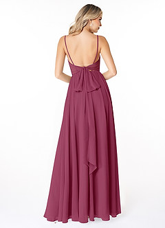 Azazie Gracie Bridesmaid Dresses Mulberry A-Line Pleated Chiffon Dress image3