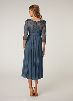 Azazie Tutu Mother of the Bride Dresses Neptune A-Line Boatneck Lace Chiffon Dress image2