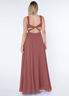 Azazie Nahrin Bridesmaid Dresses Amethyst A-Line V-Neck Pleated Chiffon Dress image2