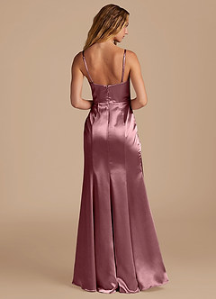 Azazie Marzia Bridesmaid Dresses Vintage Mauve Mermaid Pleated Metallic Satin Dress image5