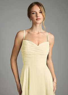 Azazie Ayla Abiti da Damigella Abito A-Line in Chiffon Scollo a Cuore Sorbetto Al Limone image5