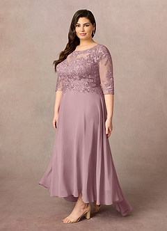 Azazie Monza Mother of the Bride Dresses Dusty Rose A-Line Lace Chiffon Dress image8
