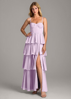 Azazie Alanna Bridesmaid Dresses Frosted Lilac A-Line Sweetheart Neckline Chiffon Dress image3