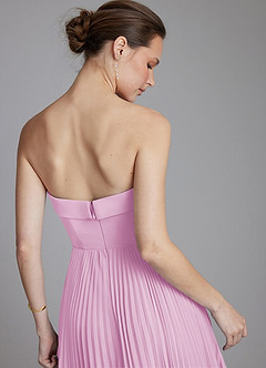 Azazie Mariana Bridesmaid Dresses Candy Pink A-Line Strapless Chiffon Dress image2