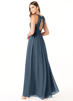 Azazie Luz Bridesmaid Dresses Neptune A-Line Lace Chiffon Dress image4