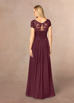 Azazie Jetta Final Sale Cabernet A-Line Sequins Chiffon Dress image3