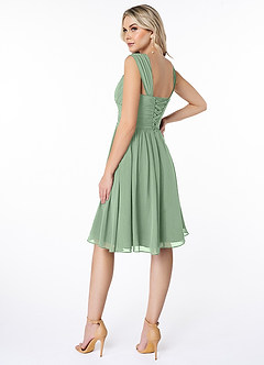 Azazie Angie Bridesmaid Dresses Matcha A-Line Corset Chiffon Dress image5