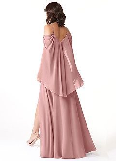 Azazie Cienna Bridesmaid Dresses Dusty Rose A-Line Off the Shoulder Chiffon Dress image5